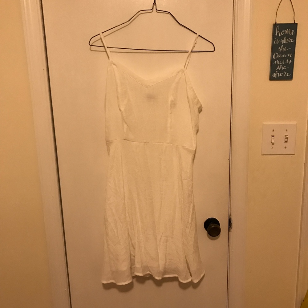 white fit and flare dress